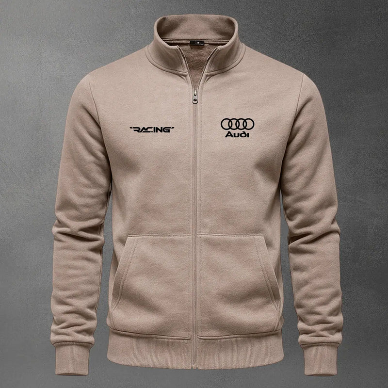 Chaqueta cuello alto Audi Bordado color cocoa