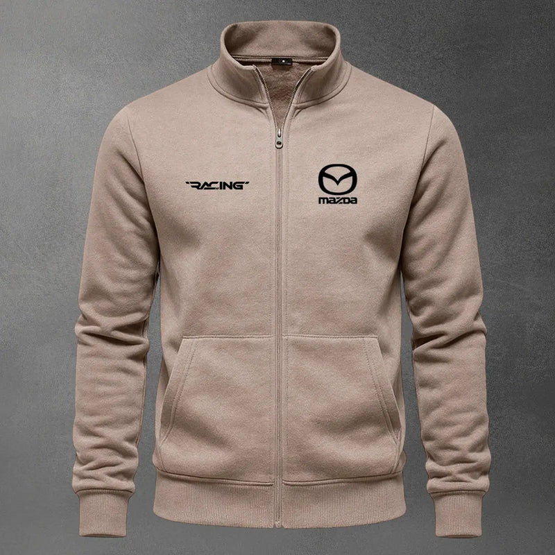 Chaqueta cuello alto Mazda Bordado color cocoa