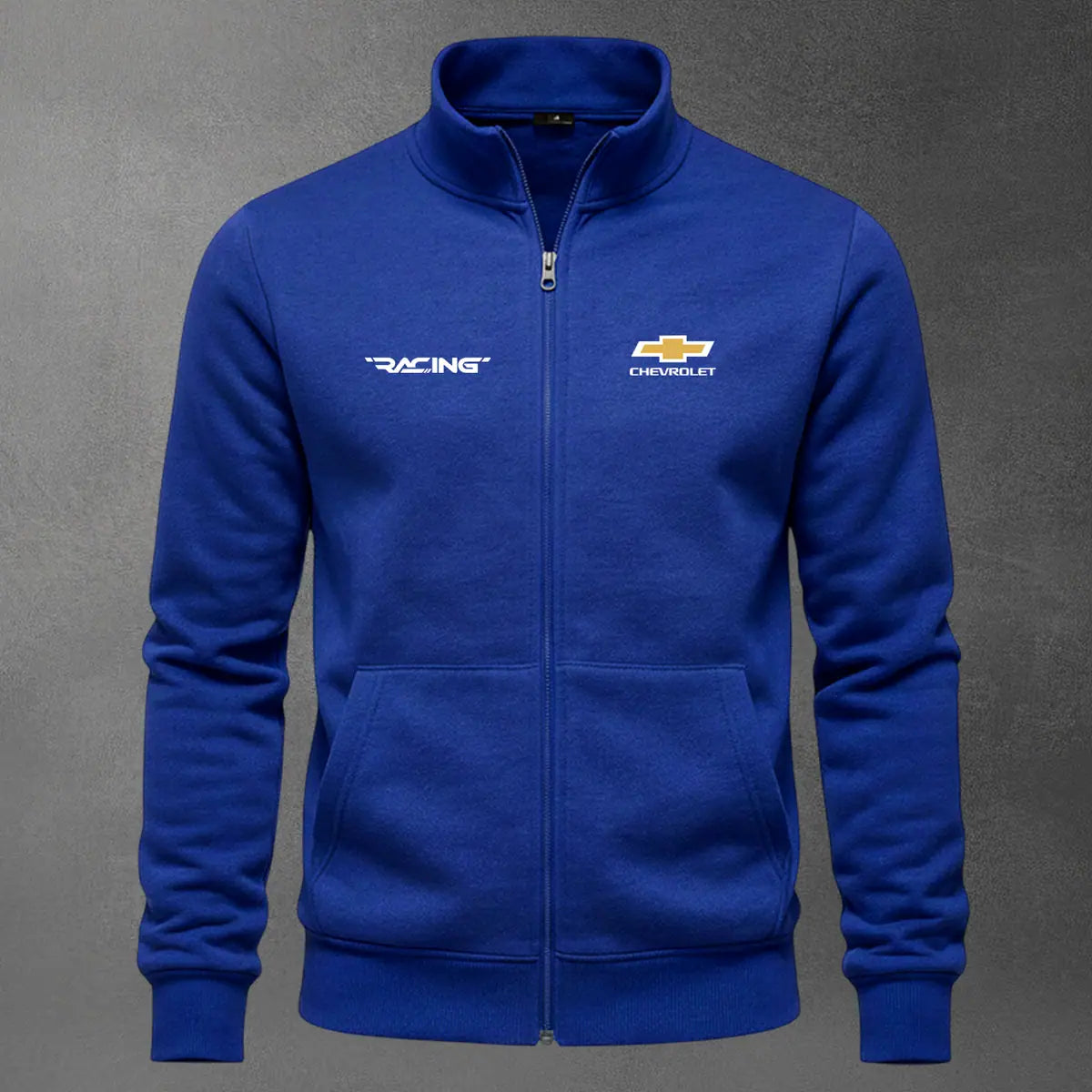 Chaqueta cuello alto Chevrolet Bordado color azul rey