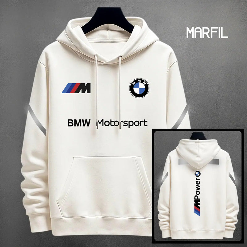 Hoodie BMW Reflectivo color marfil
