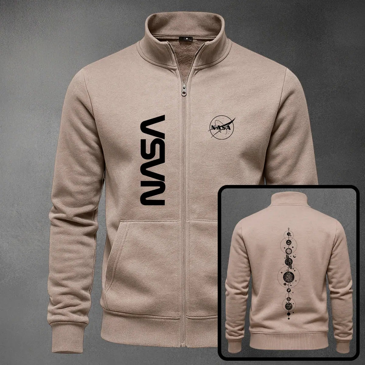 Chaqueta cuello alto NASA color cocoa