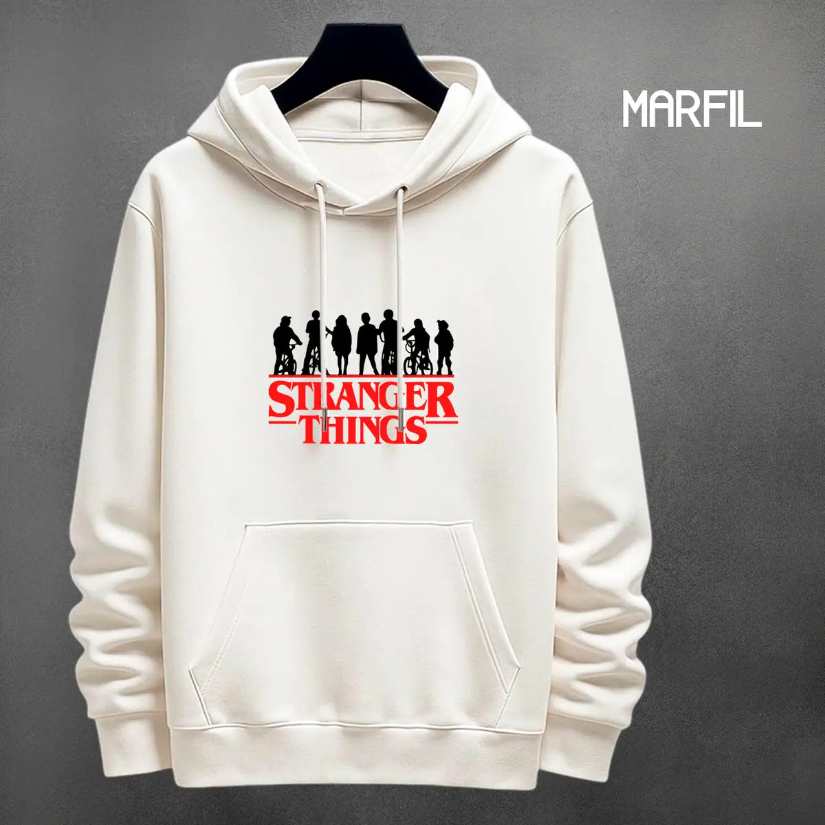 Hoodie Stranger Crew color marfil