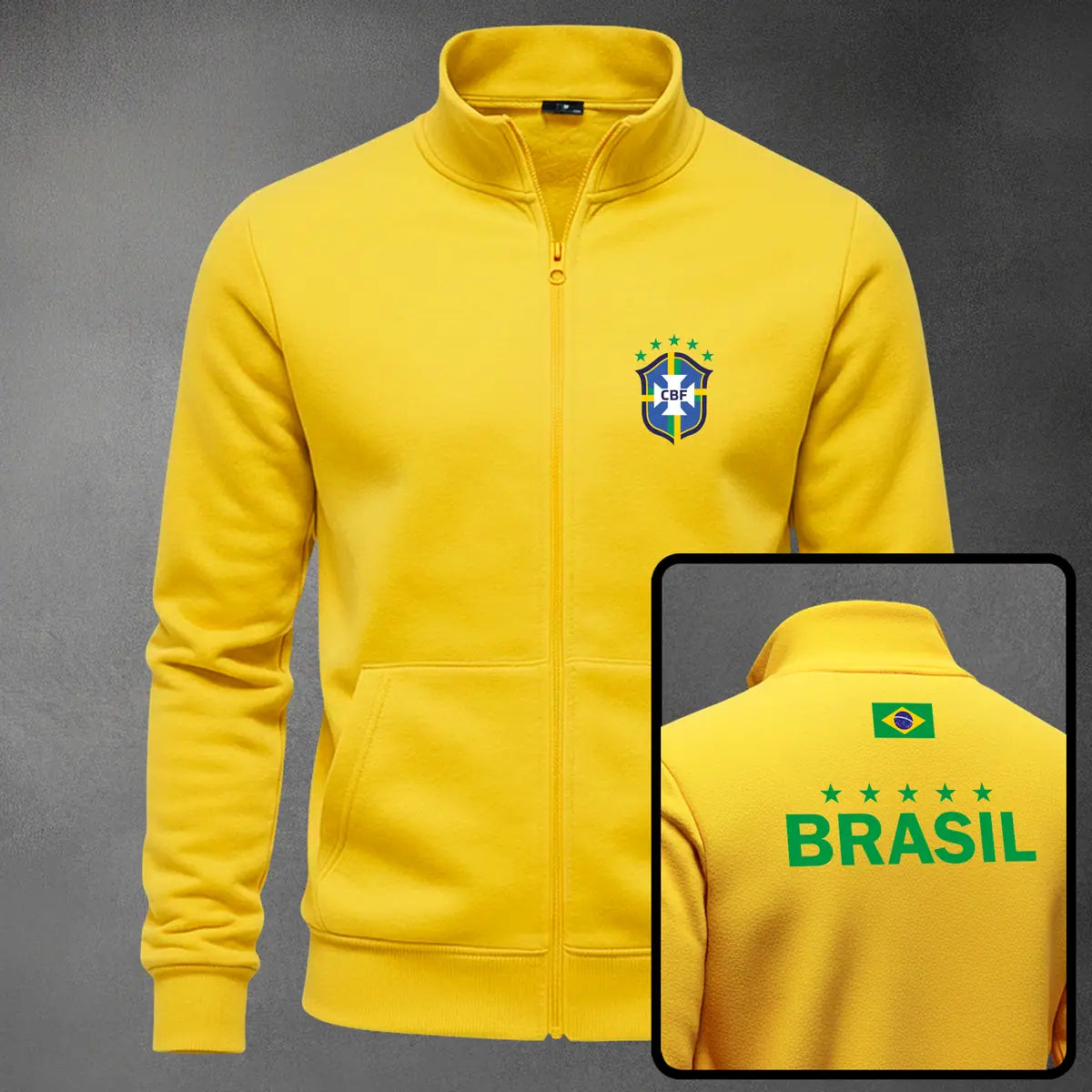 Chaqueta cuello alto Brasil color amarillo
