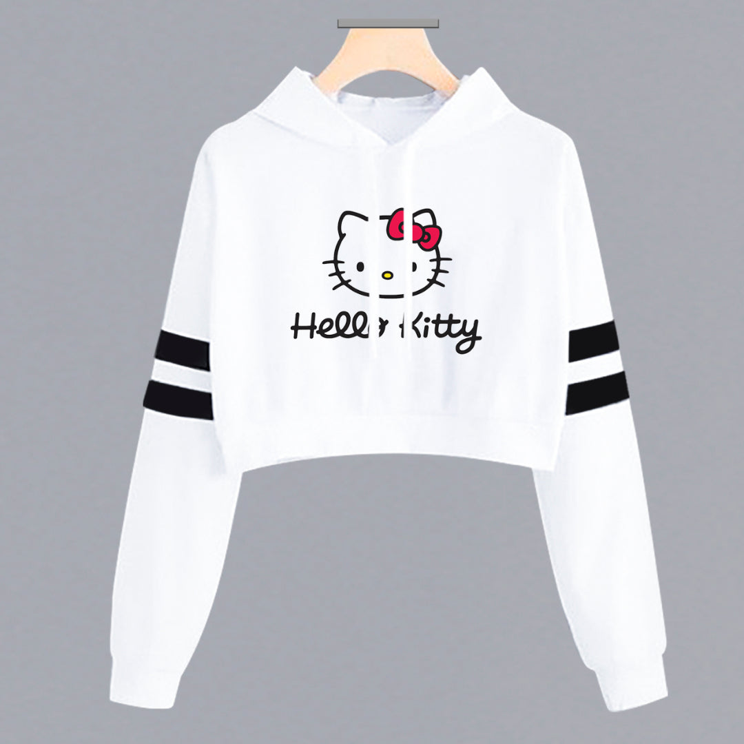 BUZO CORTO CON LINEAS DAMA BLANCO HELLO KITTY