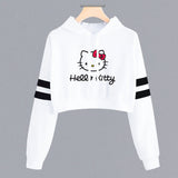 BUZO CORTO CON LINEAS DAMA BLANCO HELLO KITTY