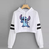 BUZO CORTO CON LINEAS DAMA BLANCO STICH