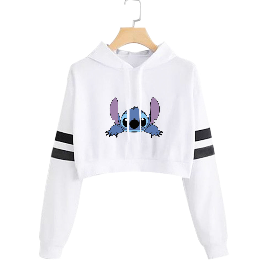 BUZO CORTO CON LINEAS DAMA BLANCO STICH