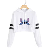BUZO CORTO CON LINEAS DAMA BLANCO STICH