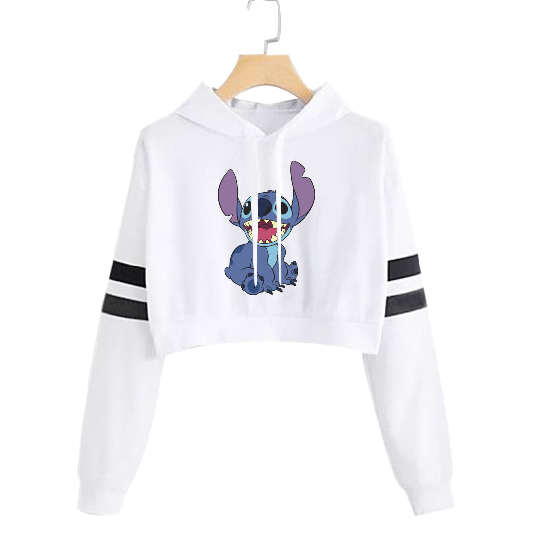 BUZO CORTO CON LINEAS DAMA BLANCO STICH