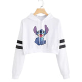 BUZO CORTO CON LINEAS DAMA BLANCO STICH