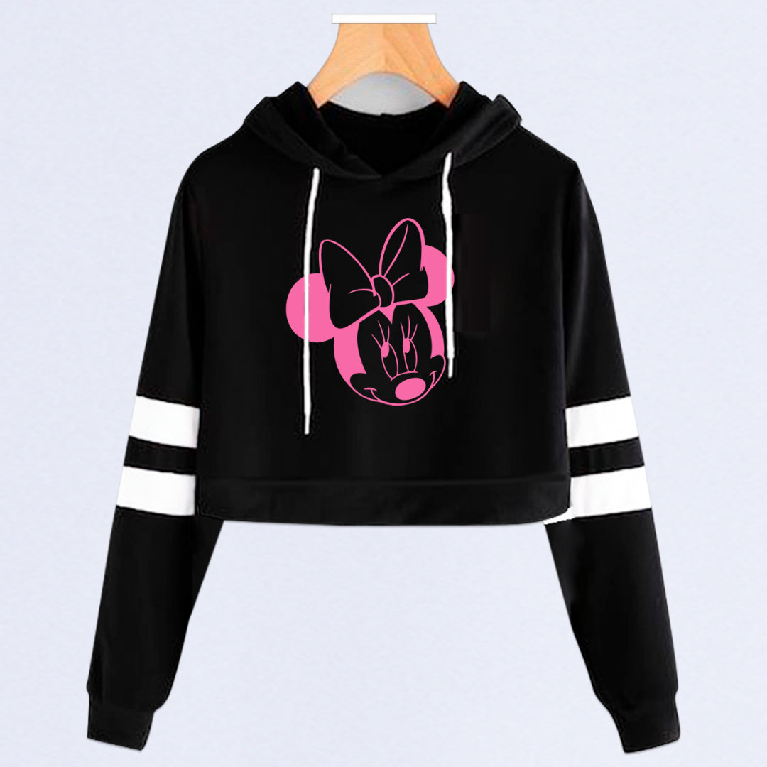 BUZO CORTO CON LINEAS DAMA NEGRO MINNIE