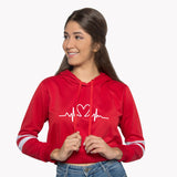 BUZO CORTO CON LINEAS DAMA ROJO CORAZON ELECTRICO
