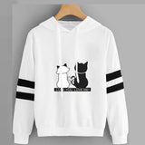 BUZO LARGO CON LINEAS DAMA BLANCO GATITOS