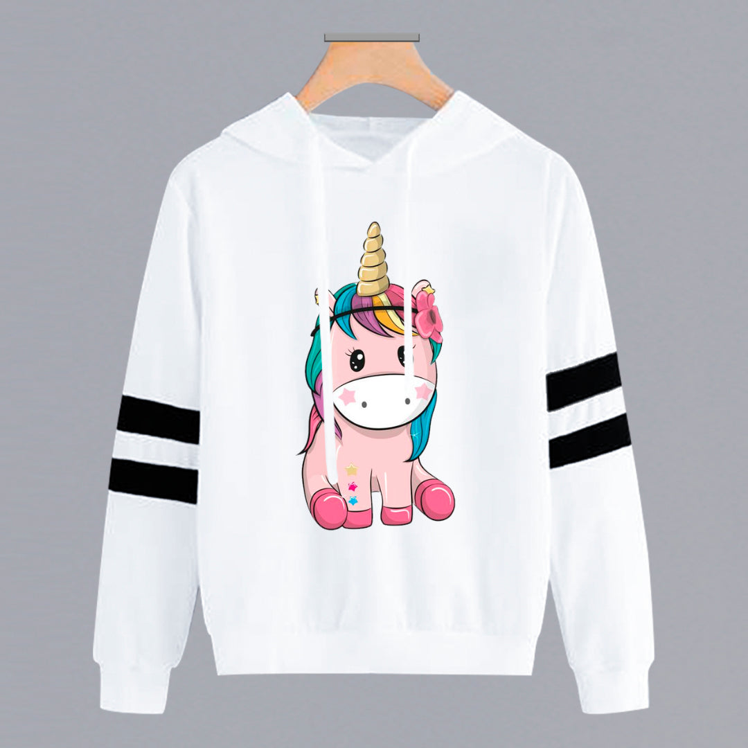 BUZO LARGO CON LINEAS DAMA BLANCO UNICORNIO