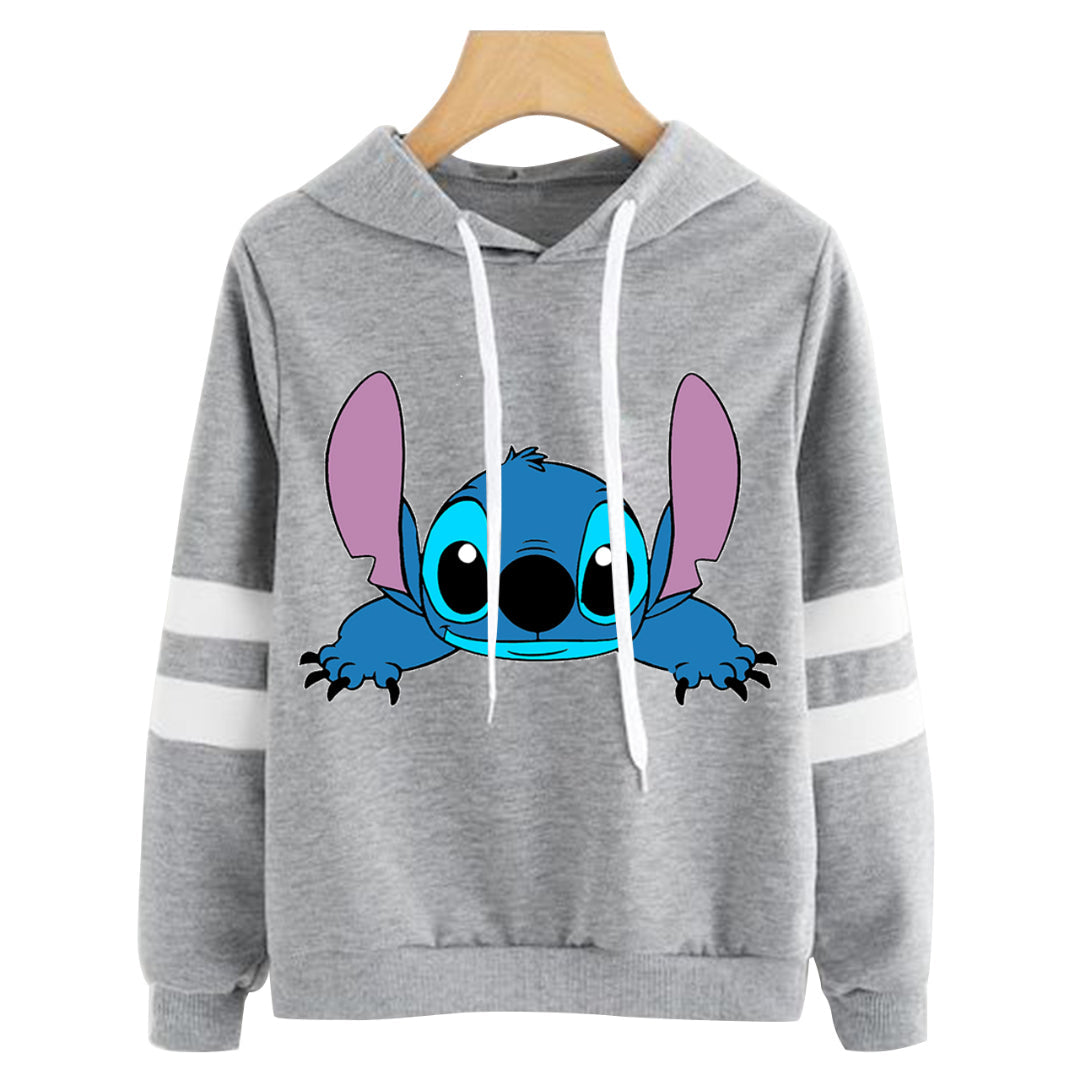 BUZO LARGO CON LINEAS DAMA GRIS STICH