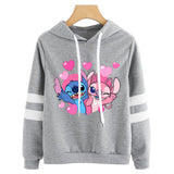BUZO LARGO CON LINEAS DAMA GRIS STICH  & ANGEL